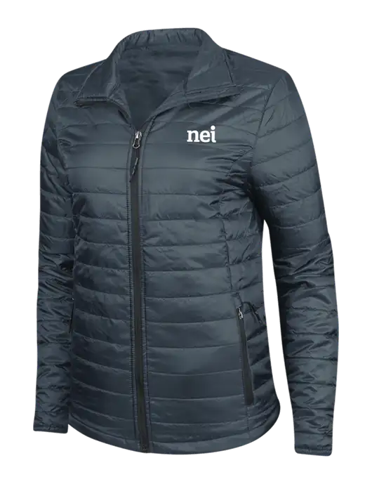 Navy Womens Puffy Packable Jacket w/NEI Logo