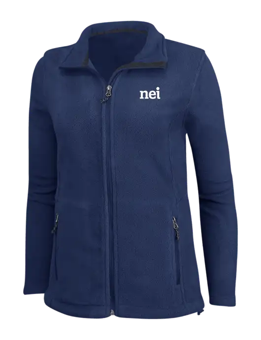 Womens Navy Fleece Jacket w/NEI Logo