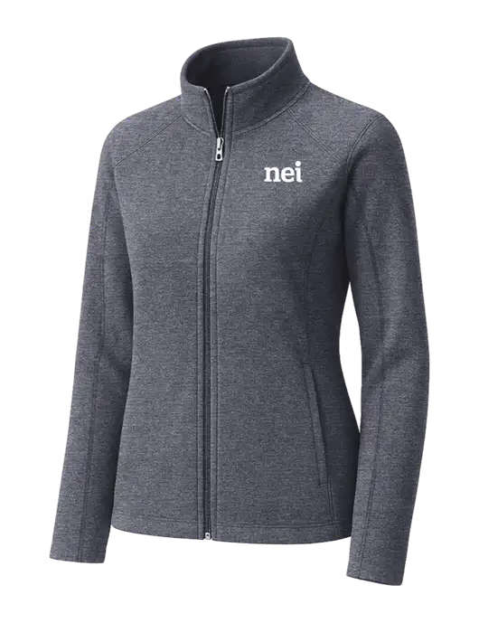 Light Navy Heather Womens Microfleece Full-Zip Jacket w/NEI Logo