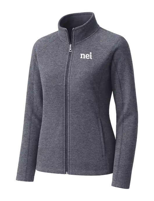 Light Navy Heather Womens Microfleece Full-Zip Jacket w/NEI Logo