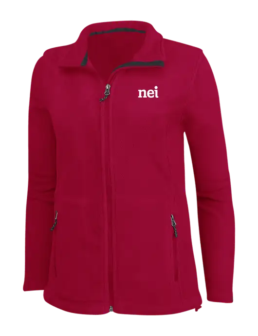 Womens Red Fleece Jacket w/NEI Logo