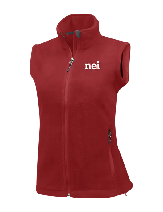 Red Womens Fleece Vest w/NEI Logo