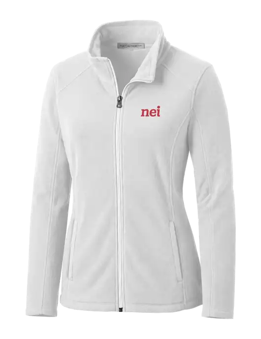 White Womens Microfleece Jacket w/NEI Logo