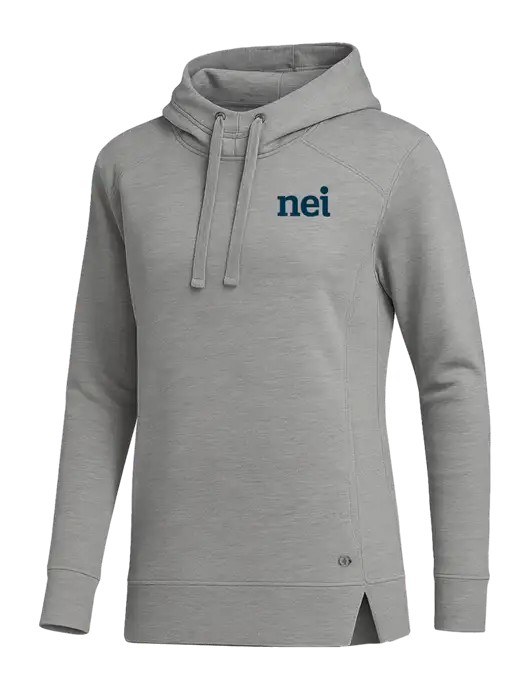 OGIO Heather Grey Womens Luuma Pullover Fleece Hoodie w/NEI Logo