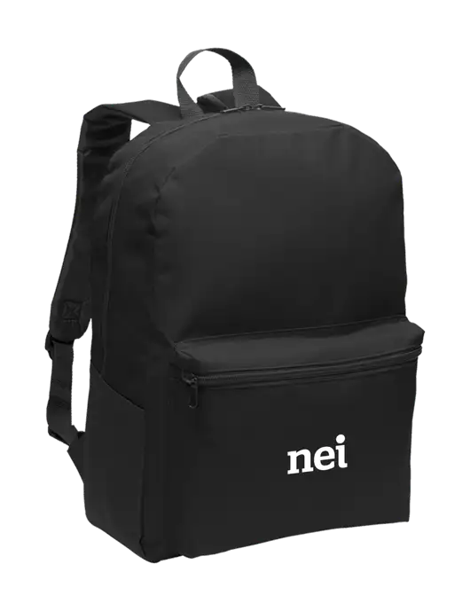 Casual Black Lightweight Laptop Backpack w/NEI Logo
