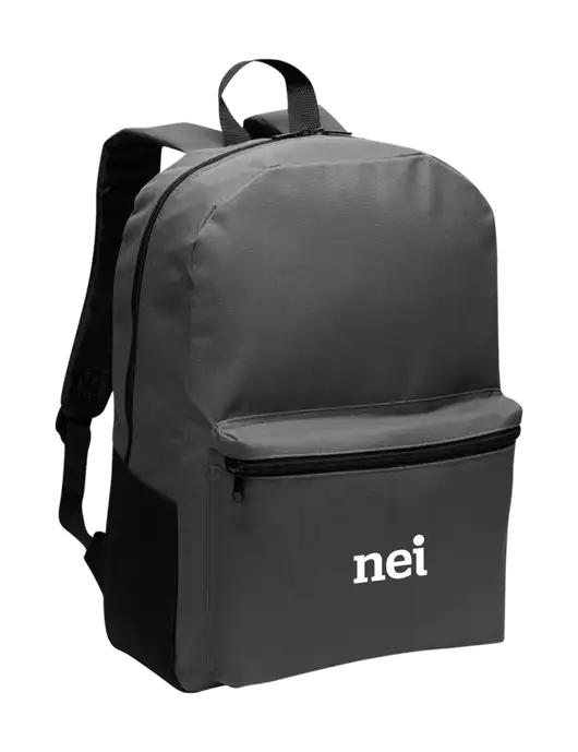 Casual Dark Charcoal Lightweight Laptop Backpack w/NEI Logo