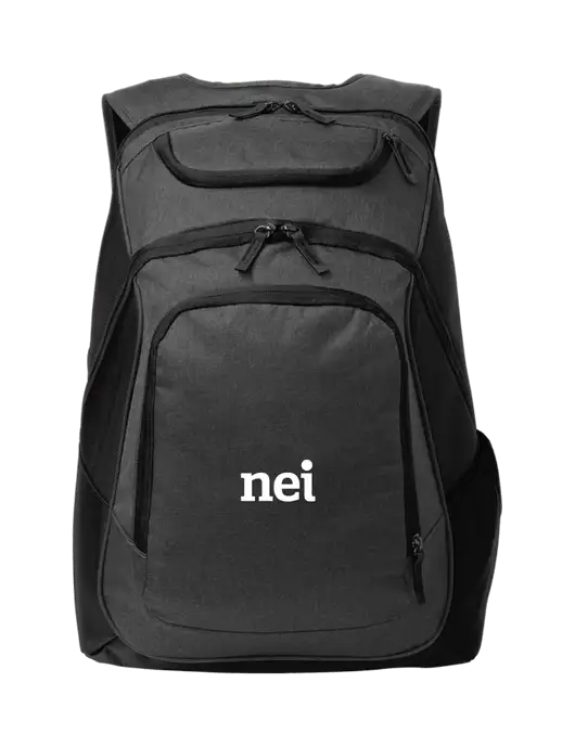 Executive Graphite Heather/Black Laptop Backpack w/NEI Logo
