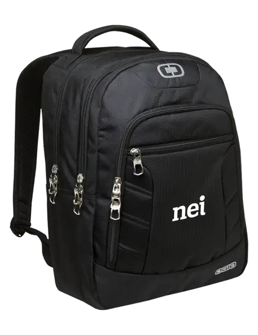 OGIO Black/Silver Colton Laptop Backpack
 w/NEI Logo