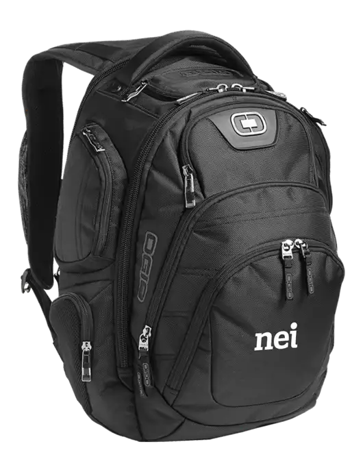 OGIO Black Stratagem Laptop Backpack w/NEI Logo