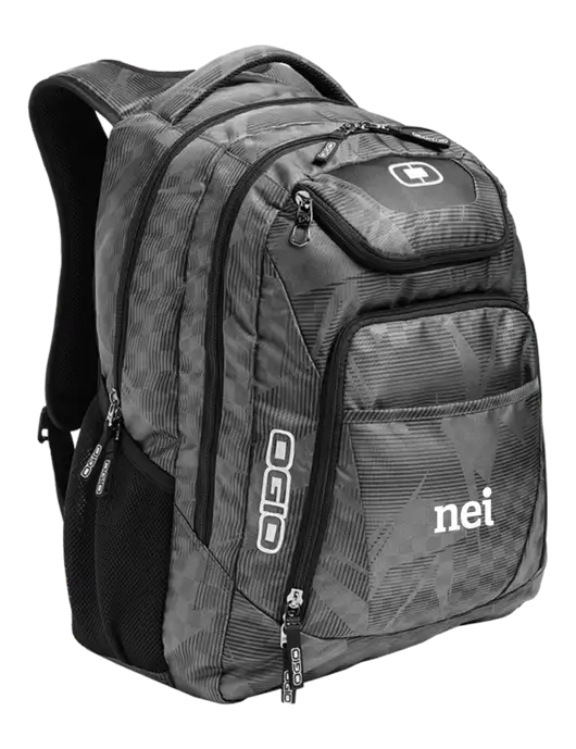 OGIO Race Day Silver Excelsior Laptop Backpack w/NEI Logo