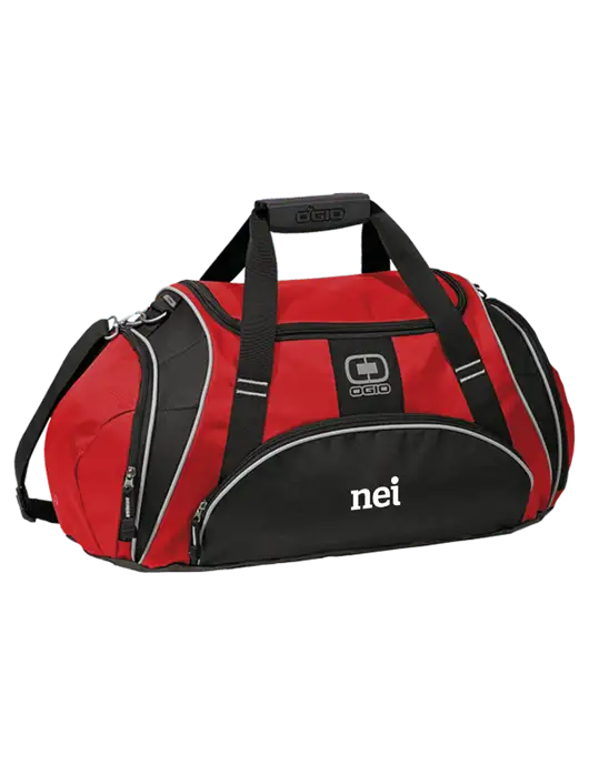 OGIO Red Crunch Duffel
 w/NEI Logo