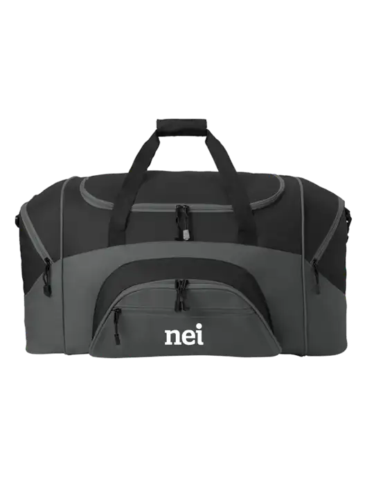 Standard Colorblock Black/Dark Grey Sport Duffel w/NEI Logo