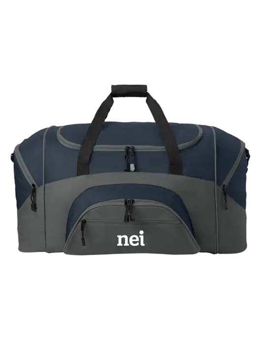 Standard Colorblock Navy/Dark Grey Sport Duffel w/NEI Logo