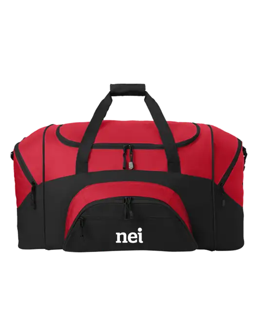 Standard Colorblock Red/Black Sport Duffel w/NEI Logo
